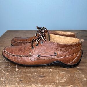 Martin Dingman Mens Brown Leather Lace Up Chukka Boots Size 12M Vibram Sole